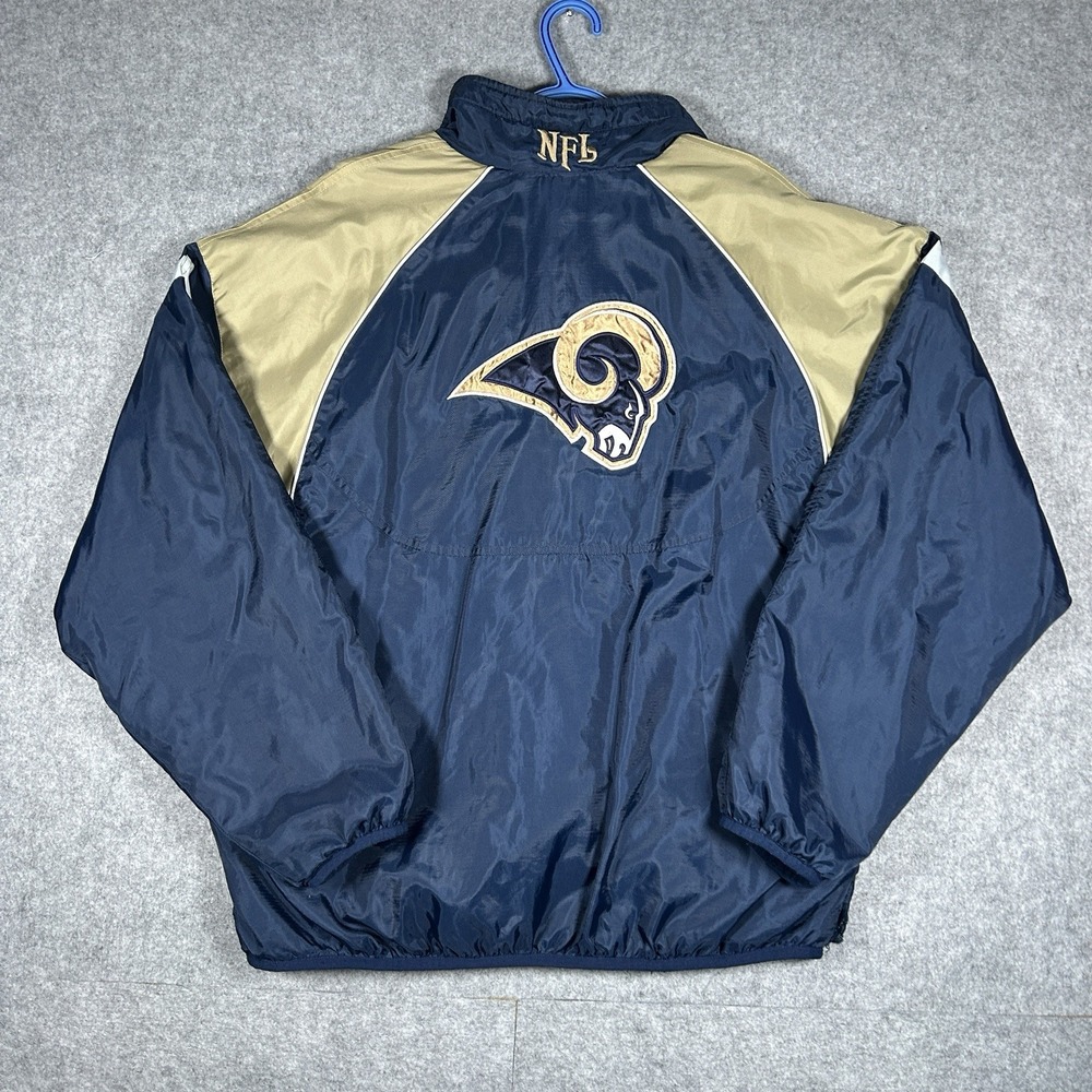Vintage Saint Louis‎ Rams Jacket Men's Size 2XL XXL NFL Reversible Fleece Lined
